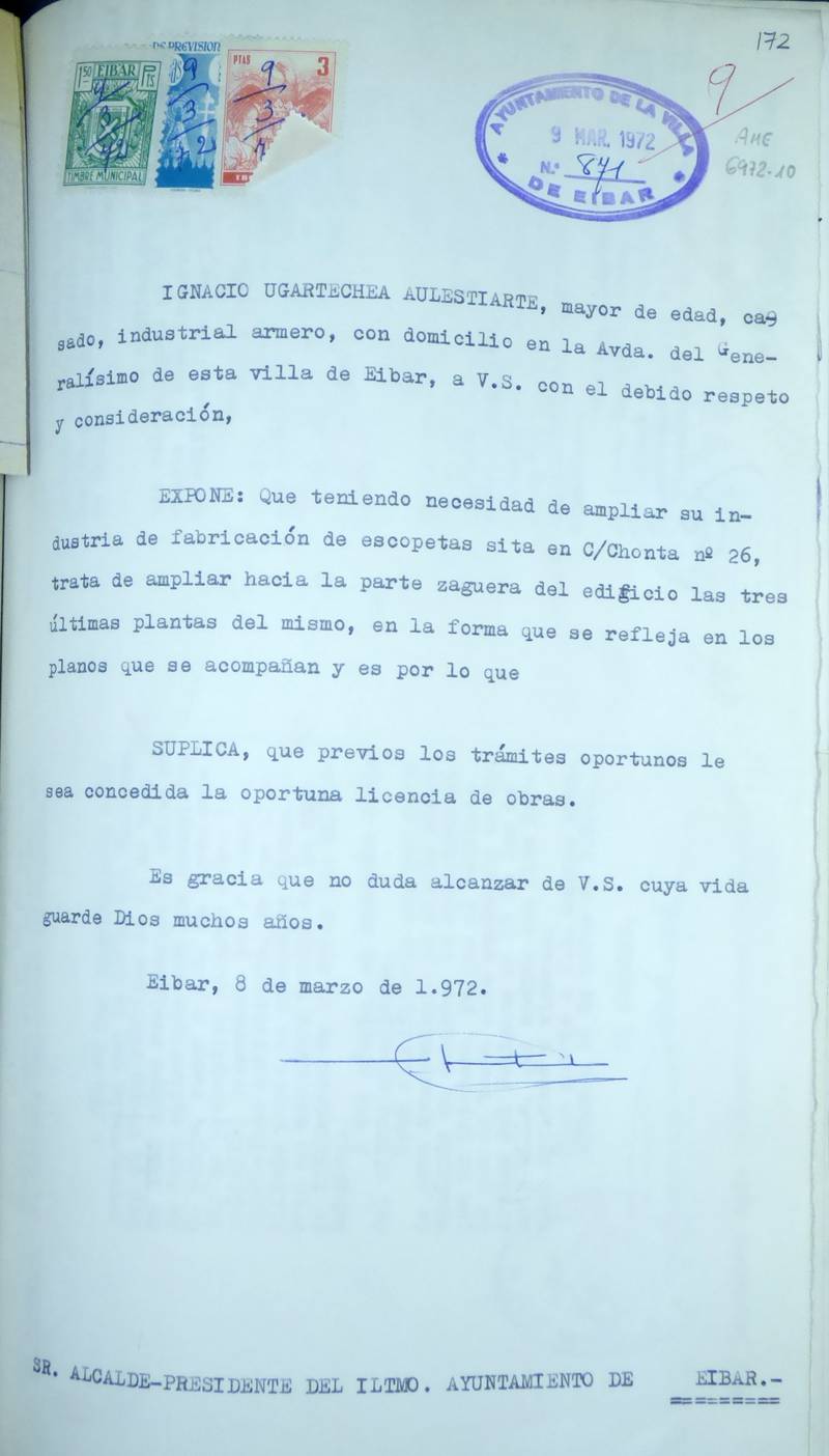 bdc809Txonta C. y T. Bascaran - Ugartechea Signature 6972.10_1972 Ampliación 3 plantas zagueras Ugartechea 0-Instancia.JPG