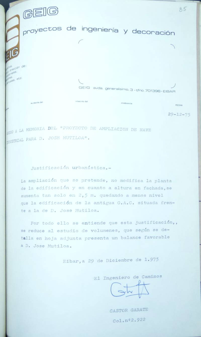 1fa609Txonta Jose Mutiloa S.A. Signature 7006.05_1975 elevar planta taller acero 01-Justificación urbanística.JPG