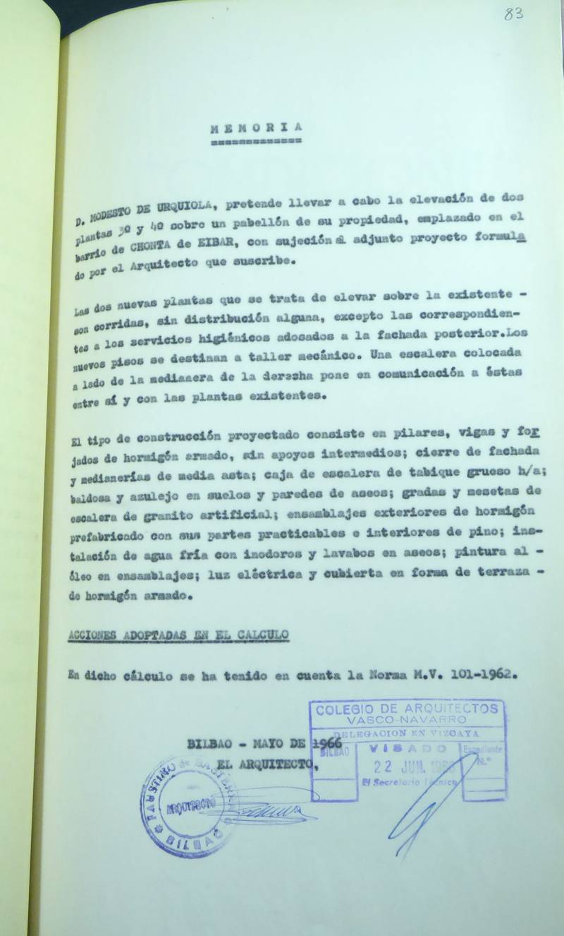 050509Txonta Modesto Urquiola Signature 7036.04_1966 Elevación no ejecutada 1-Memoria.JPG